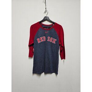NIKE Tee Genuine Merchandise Red Sox Shirt Size Small 3/4 length Sleeves